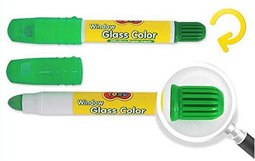 Dong-a Toru Window Glass 24色 チカラークレヨンマーカー w17b8b5 Amazon.com: Dong-a Toru Window Glass 24 Color Crayon Marker for